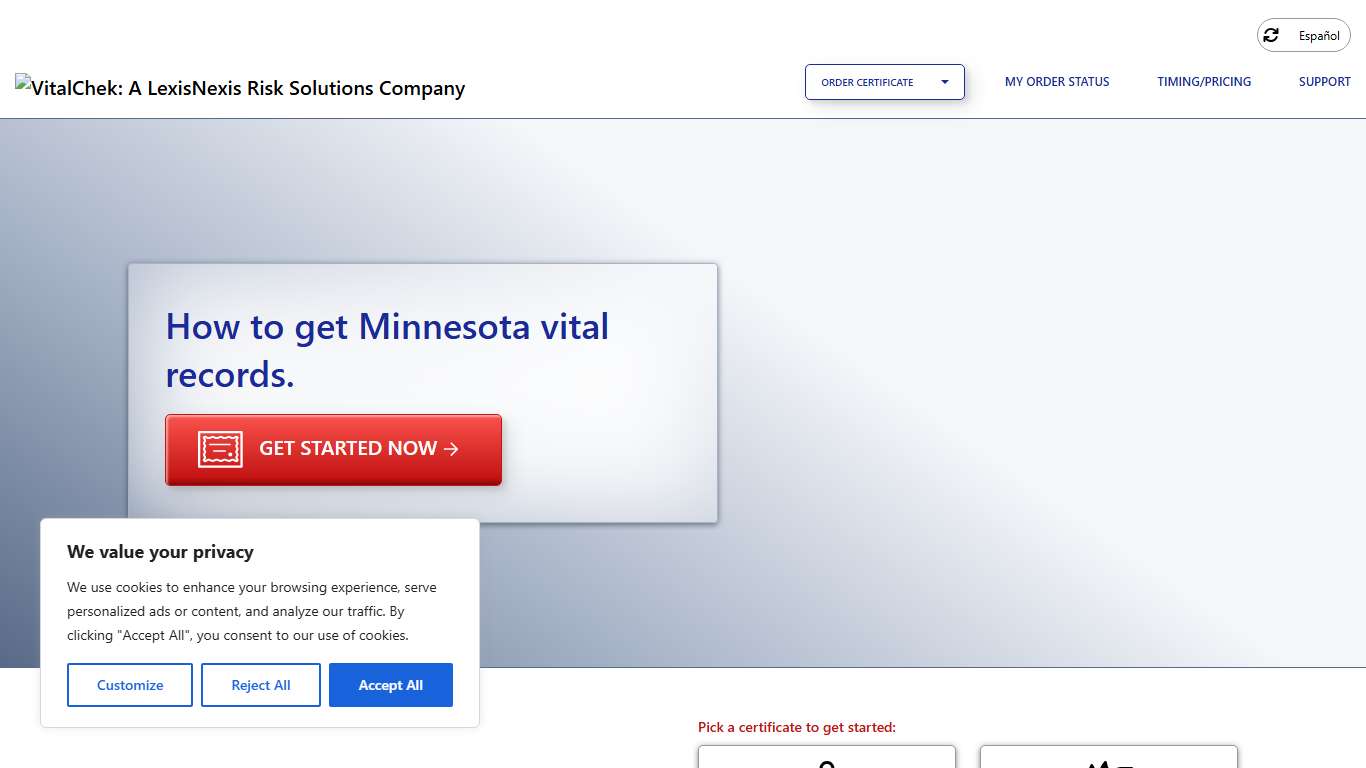 Minnesota (MN) Marriage Certificates | Marriage Records - VitalChek